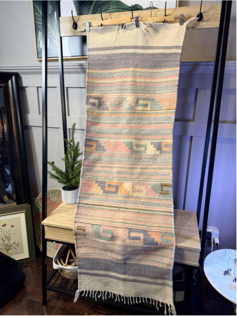 Muted Tribal Kilim Rug Handmade Wool Carpet | Vintage Oriental Rug 21” X 59”